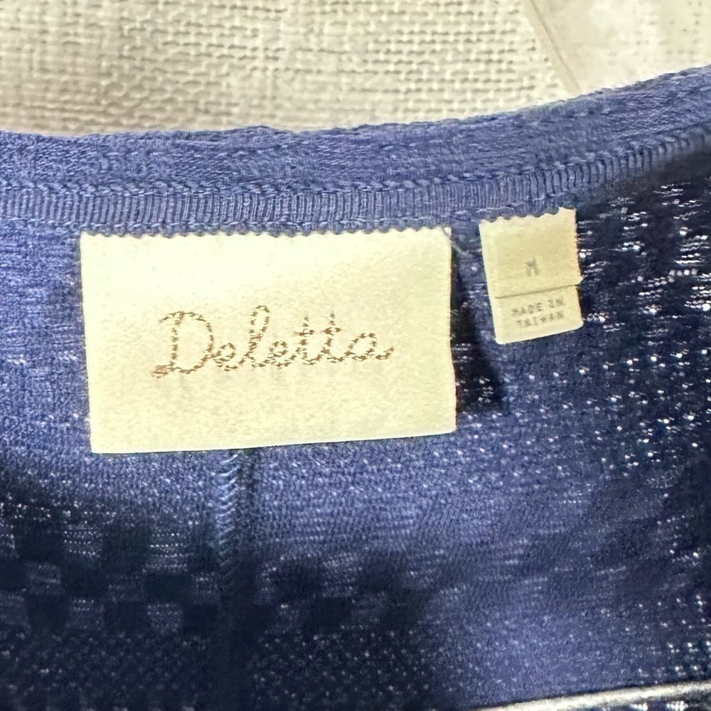 Anthropologie Deletta soledad navy keyhole blouse size M - Picture 3 of 8
